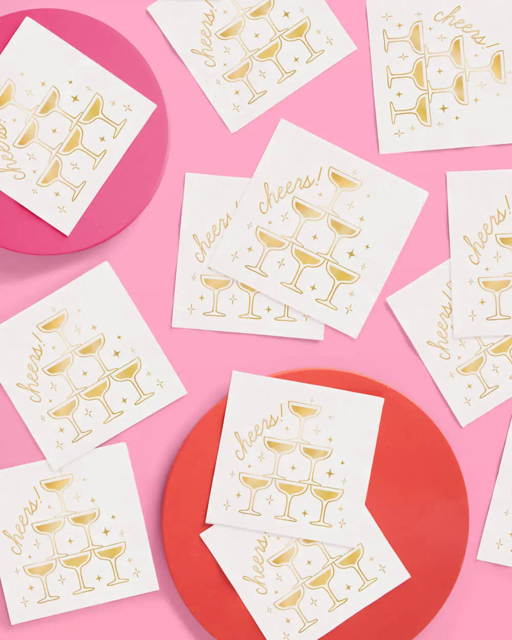 Gold Cheers Napkins - 50 foil napkins xo, Fetti