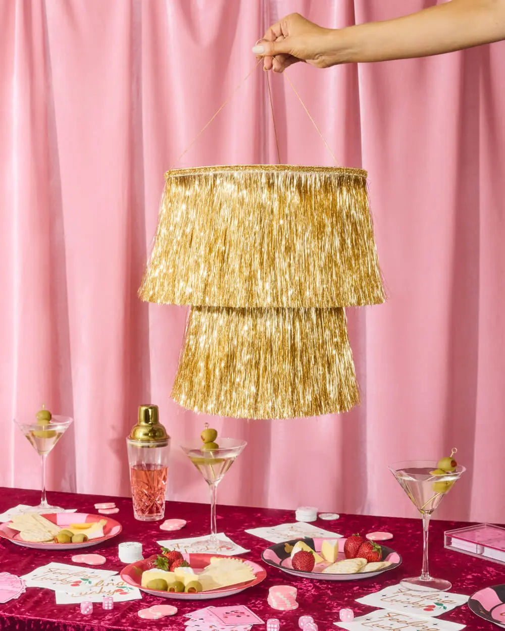 Golden Chandelier - sparkly foil chandelier xo, Fetti
