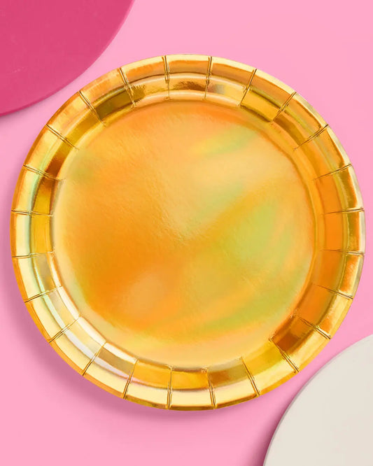 Golden Plates - 25 paper plates xo, Fetti