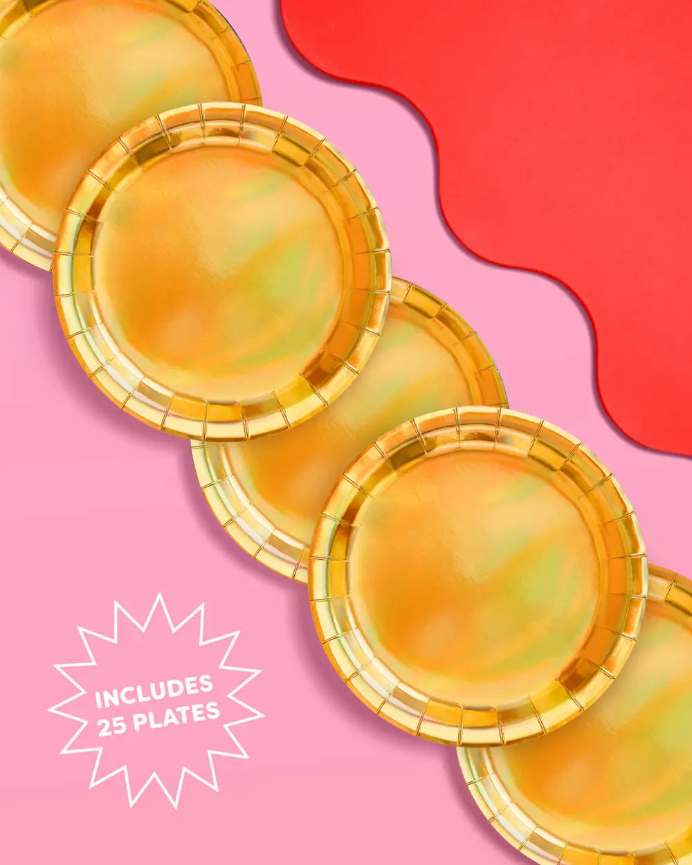 Golden Plates - 25 paper plates xo, Fetti