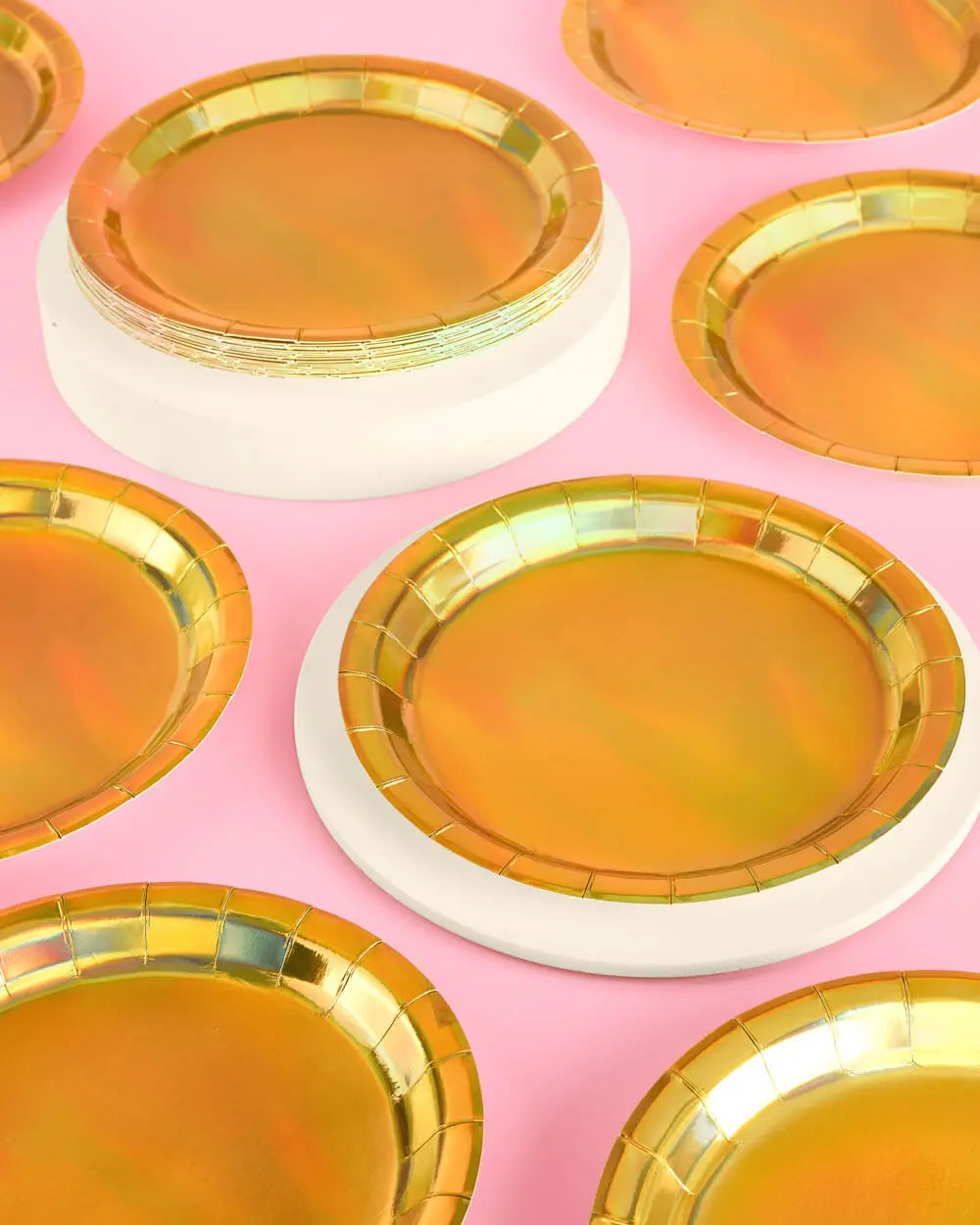 Golden Plates - 25 paper plates xo, Fetti