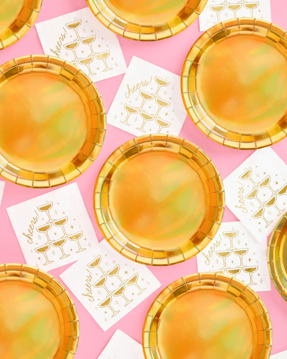 Golden Plates - 25 paper plates xo, Fetti