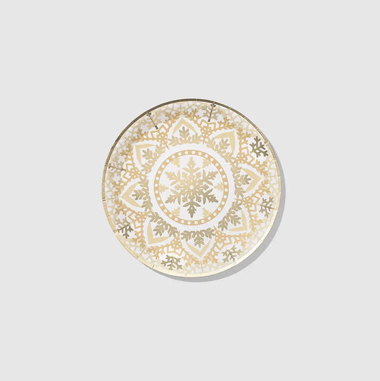 Golden Snowflake Small Plates (10 per pack) Coterie