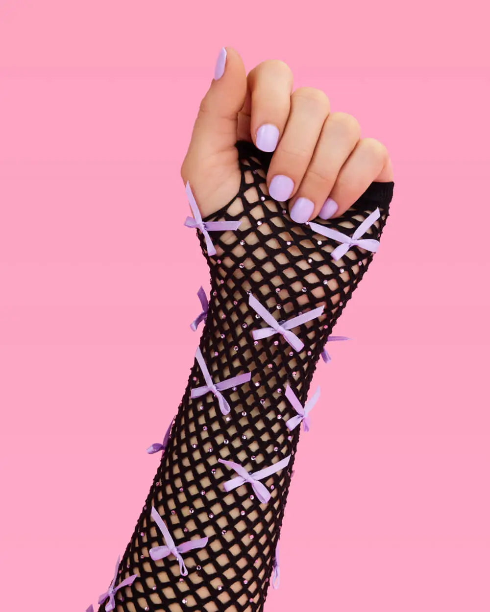 Good Idea Gloves - fishnet bow gloves xo, Fetti