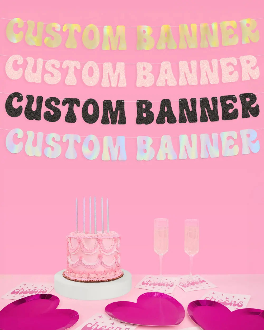 Groovy Custom Banner - customizable banner xo, Fetti