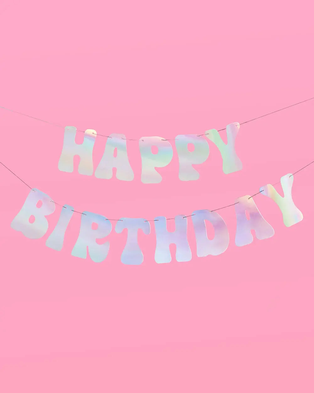 HBD Banner - iridescent foil banner xo, Fetti