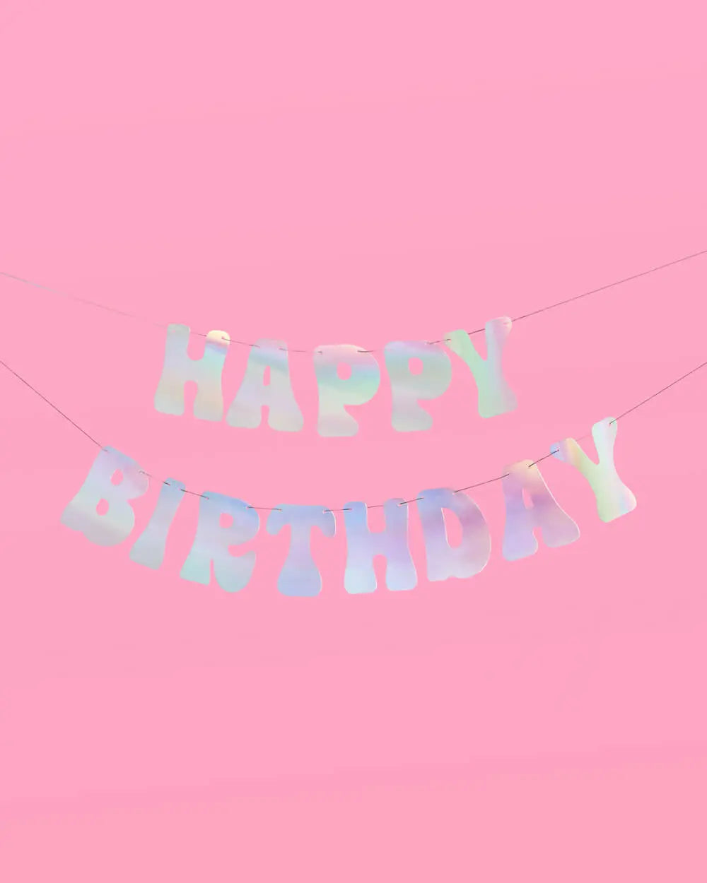 HBD Banner - iridescent foil banner xo, Fetti