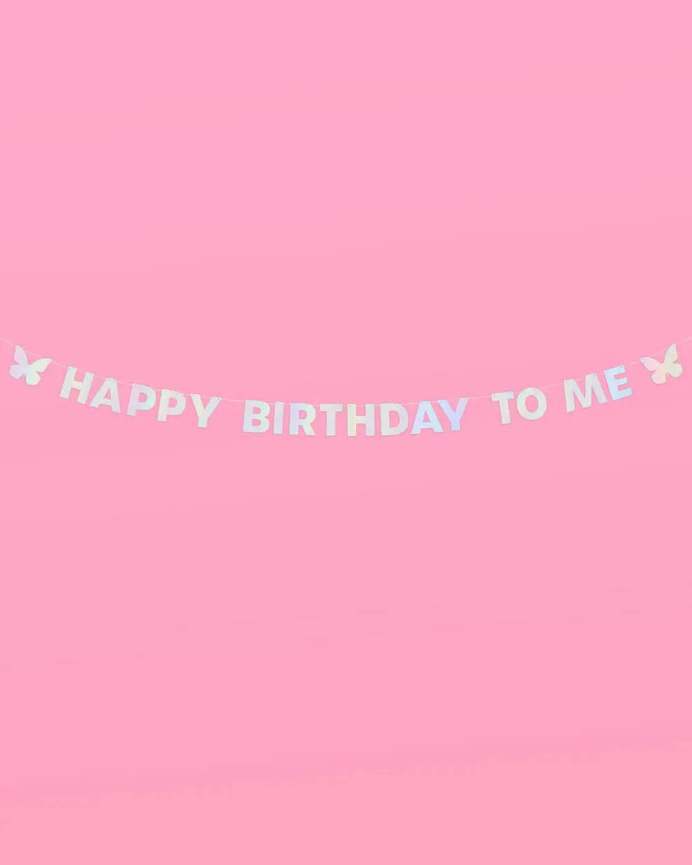 HBD To Me 🦋 Banner - iridescent foil banner xo, Fetti