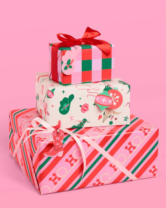 HO-down Wrapping Paper - 12 sheets + 16 tags xo, Fetti