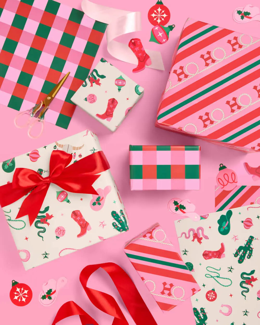 HO-down Wrapping Paper - 12 sheets + 16 tags xo, Fetti