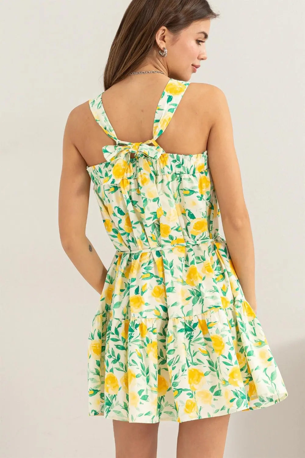 HYFVE Floral Tie Shoulder Mini Dress Trendsi