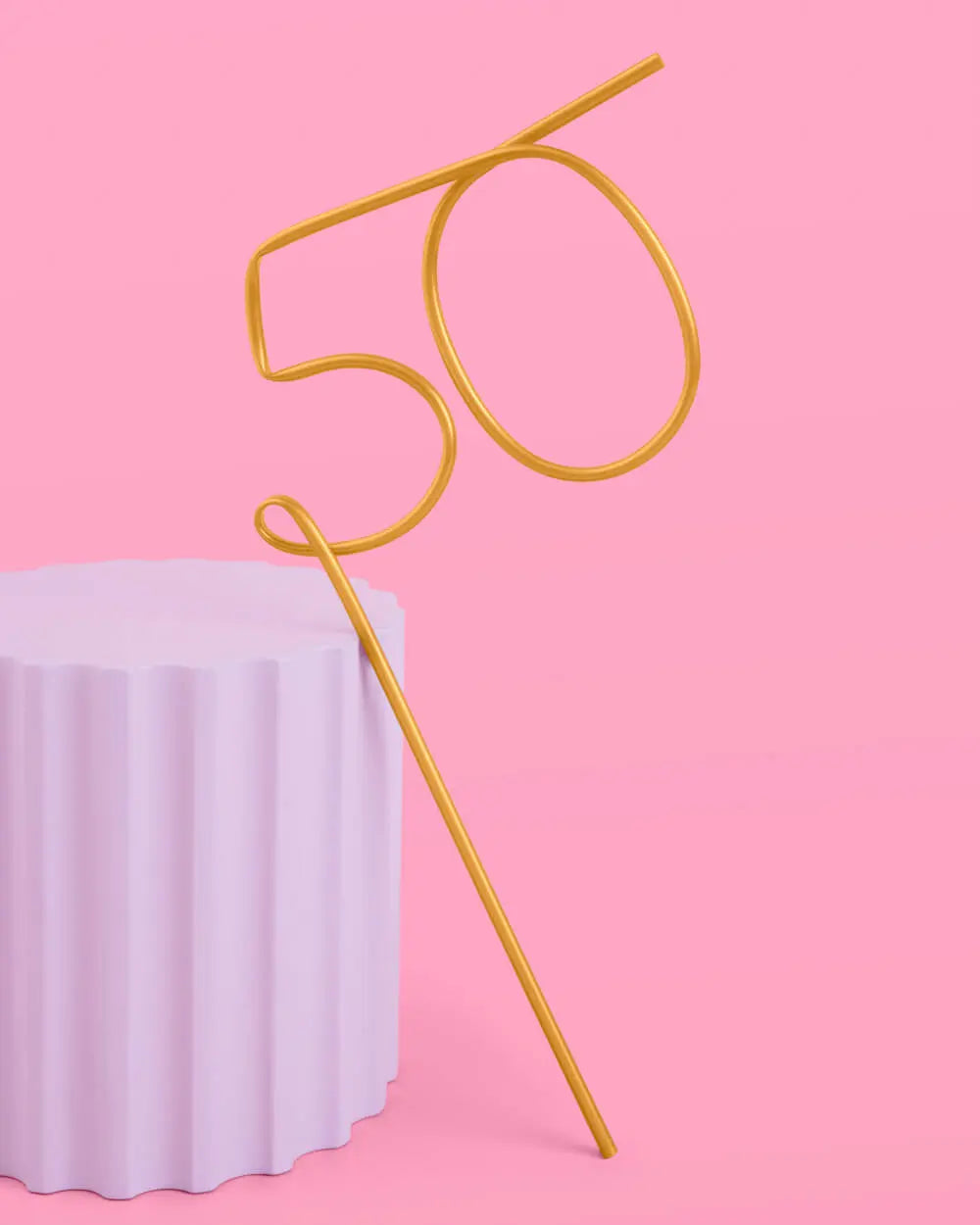 Half Way There Straw - XL gold 50 straw xo, Fetti