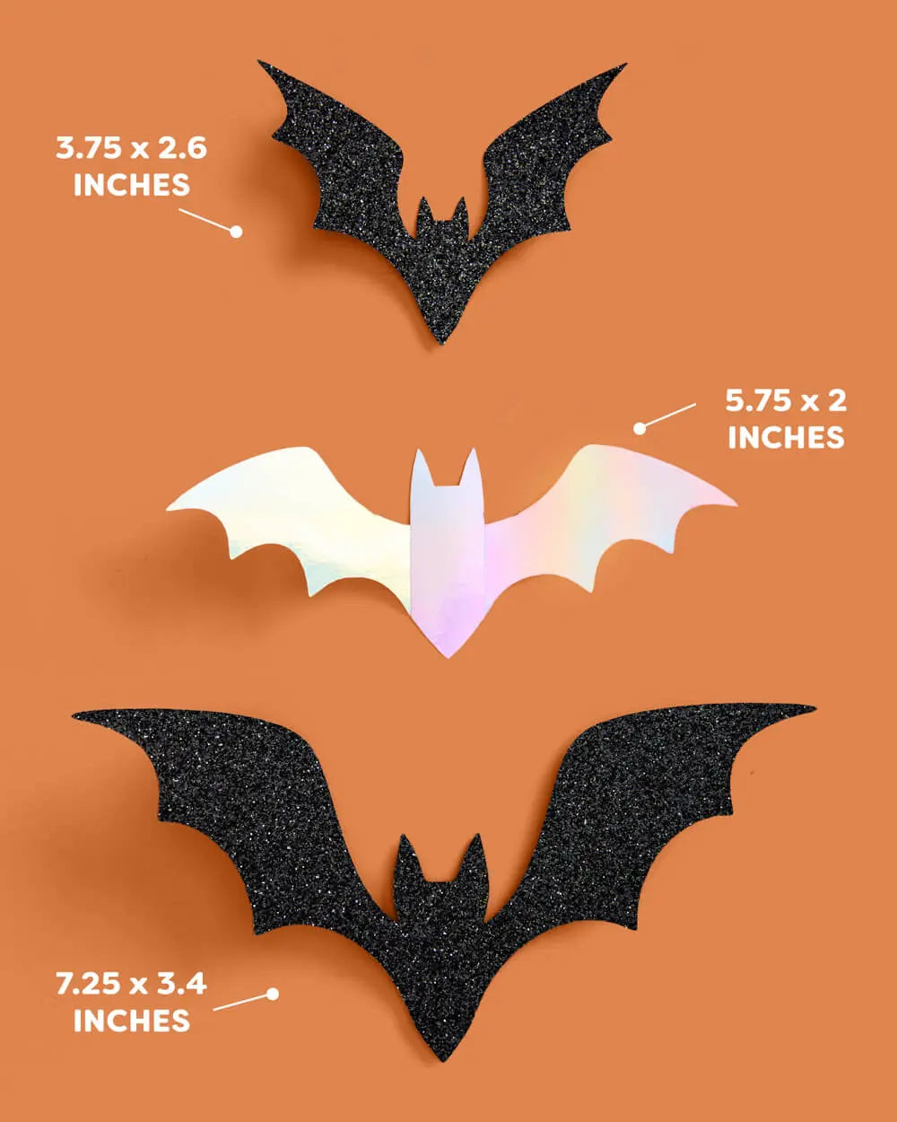 Halloween Wall Decor Bats - 50 silver and black bats xo, Fetti