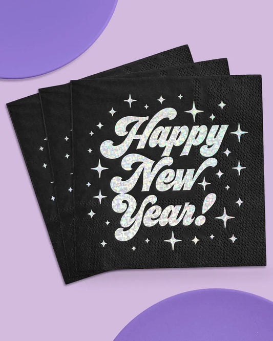 Happy New Year! Napkins - 50 foil napkins xo, Fetti
