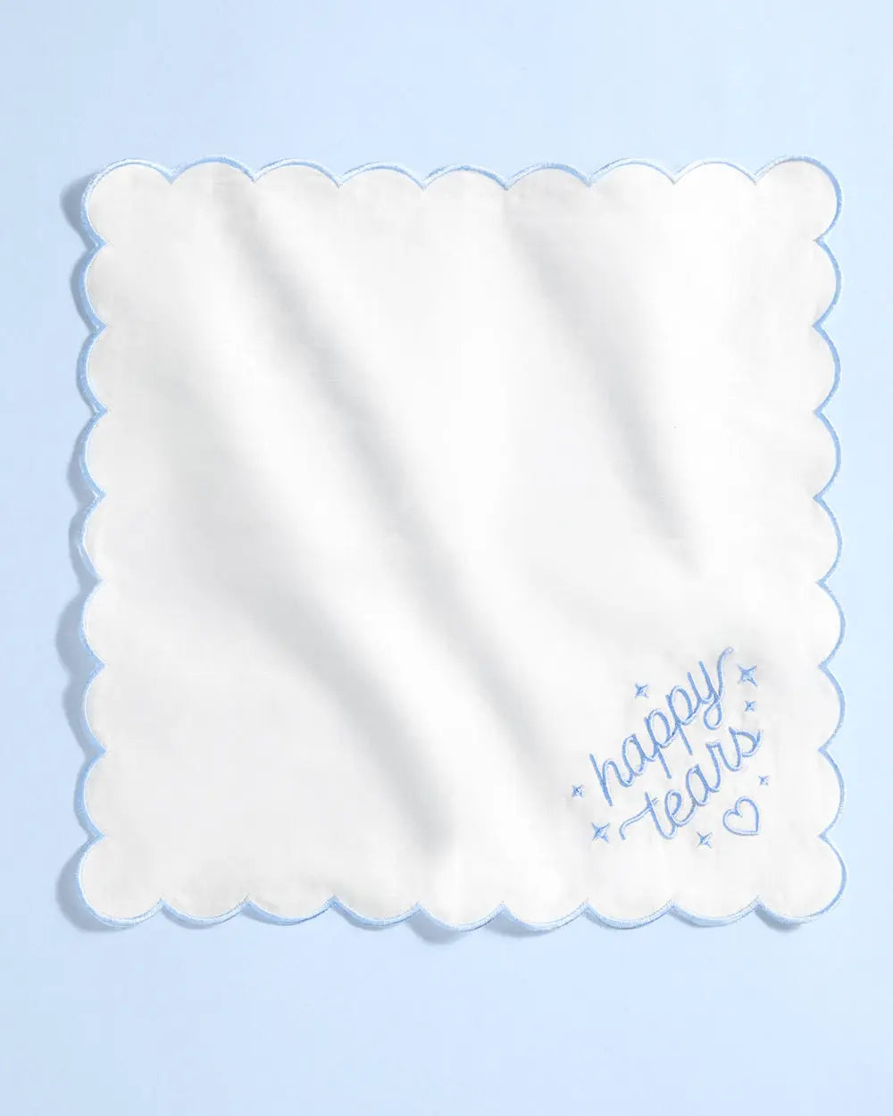 Happy Tears Hanky - embroidered handkerchief xo, Fetti