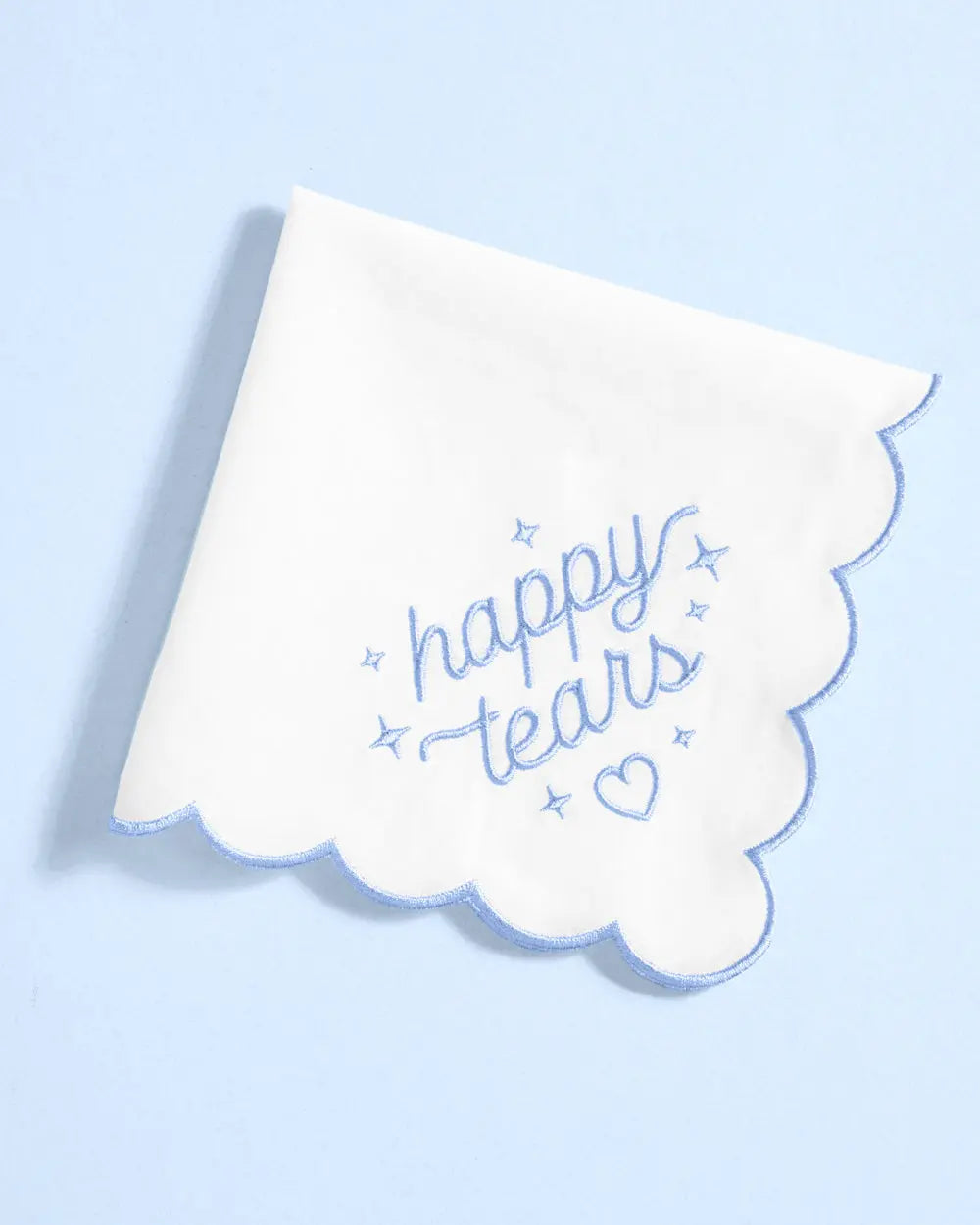Happy Tears Hanky - embroidered handkerchief xo, Fetti