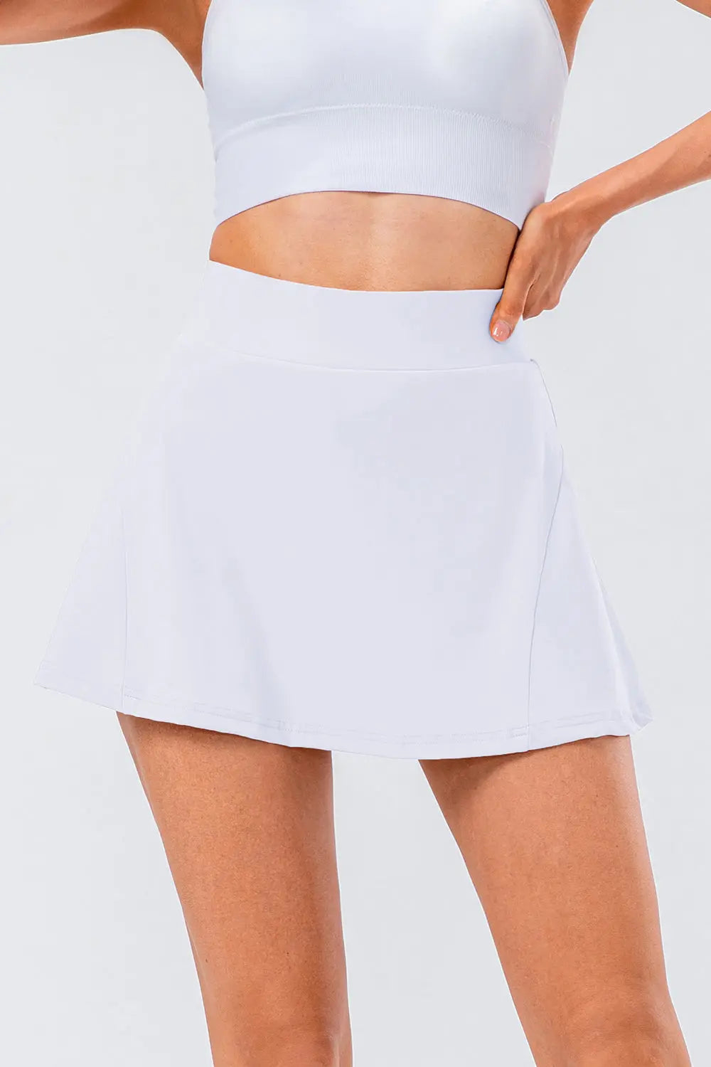 High Waist Pleated Active Skirt Trendsi