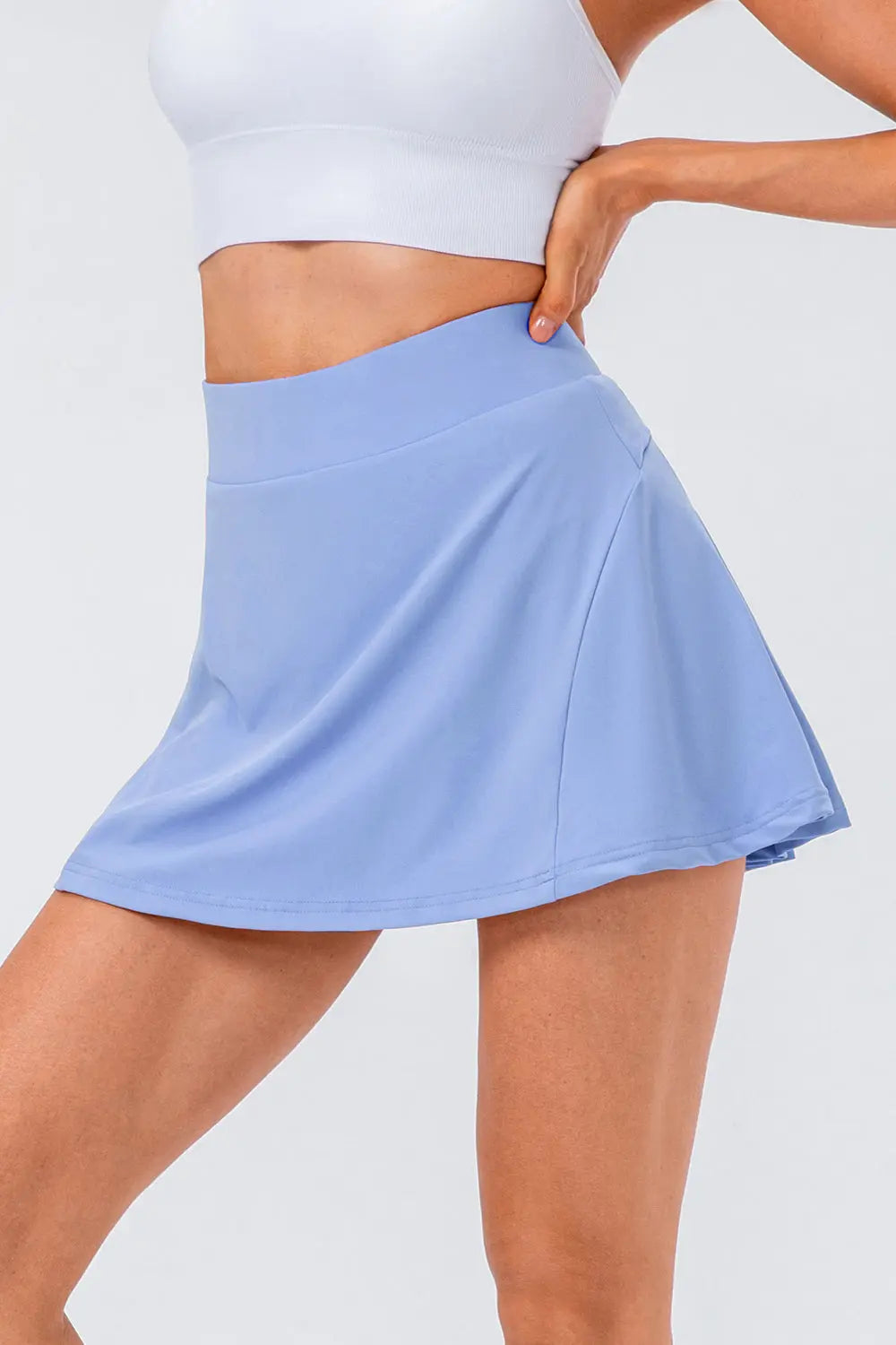 High Waist Pleated Active Skirt Trendsi
