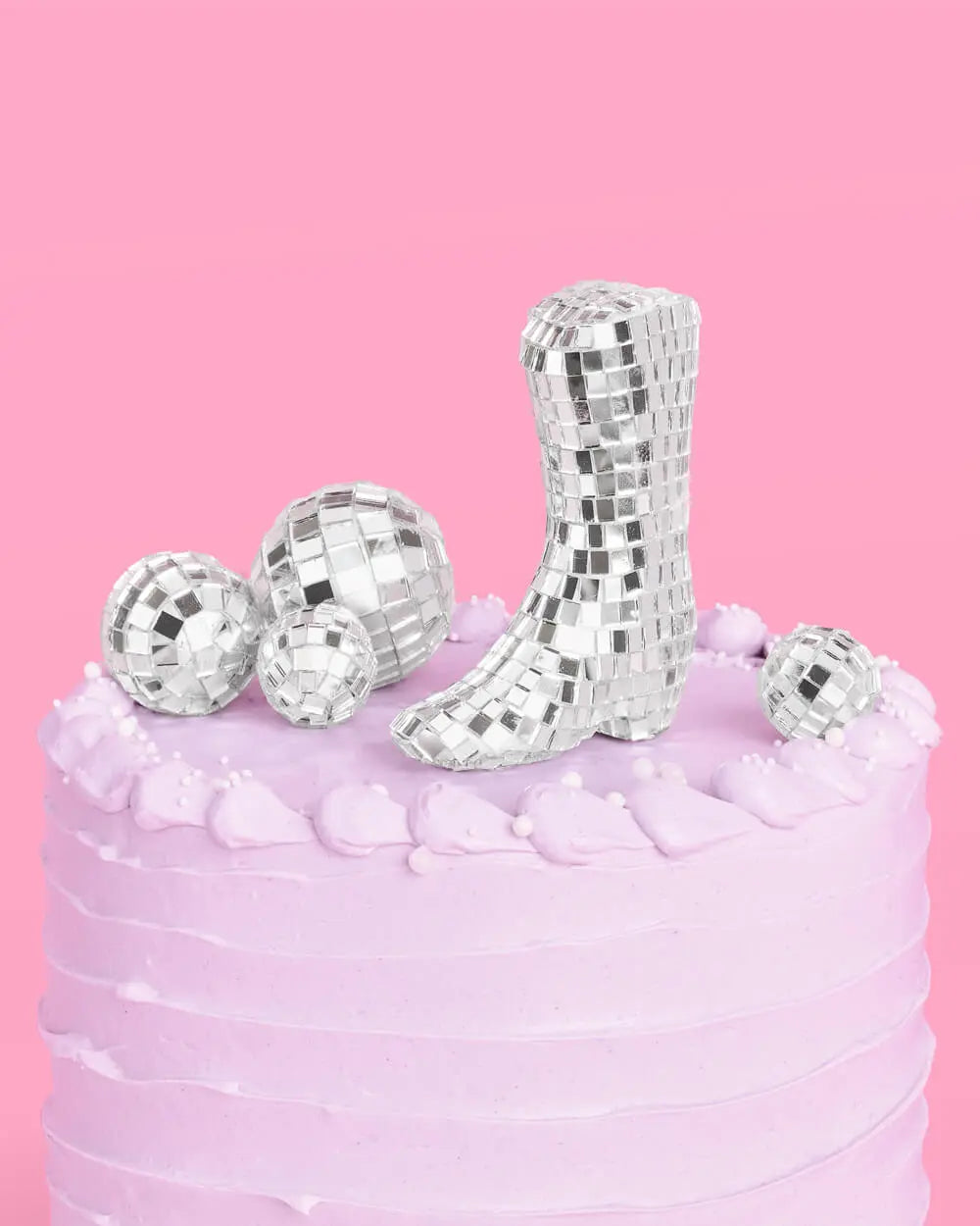 Hoedown Disco Topper - mirrored cake topper set xo, Fetti