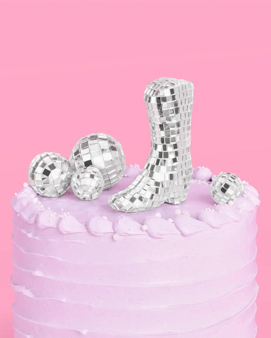 Hoedown Disco Topper - mirrored cake topper set xo, Fetti