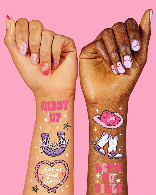 Hoedown Tats - 46 foil temporary tattoos xo, Fetti