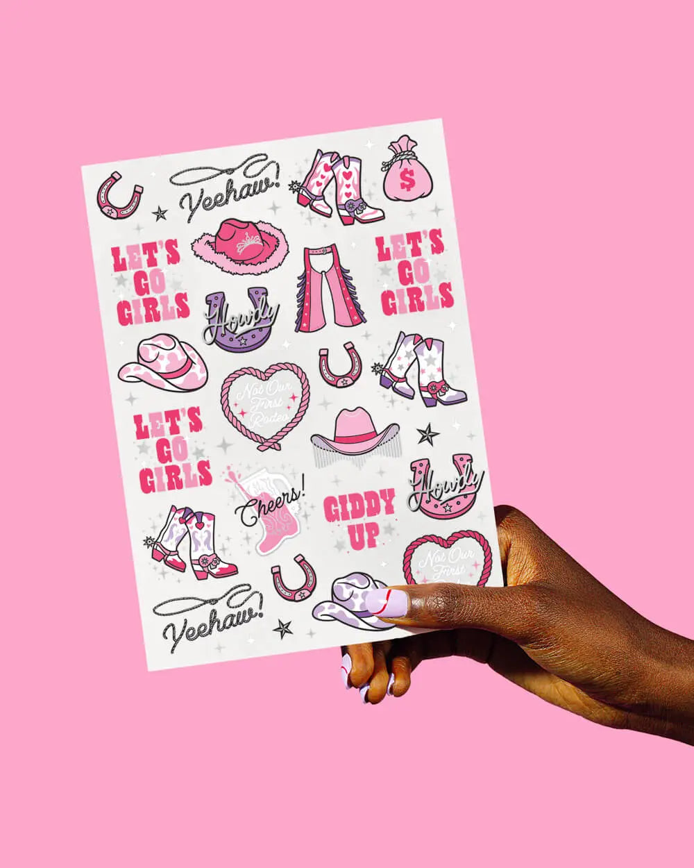 Hoedown Tats - 46 foil temporary tattoos xo, Fetti