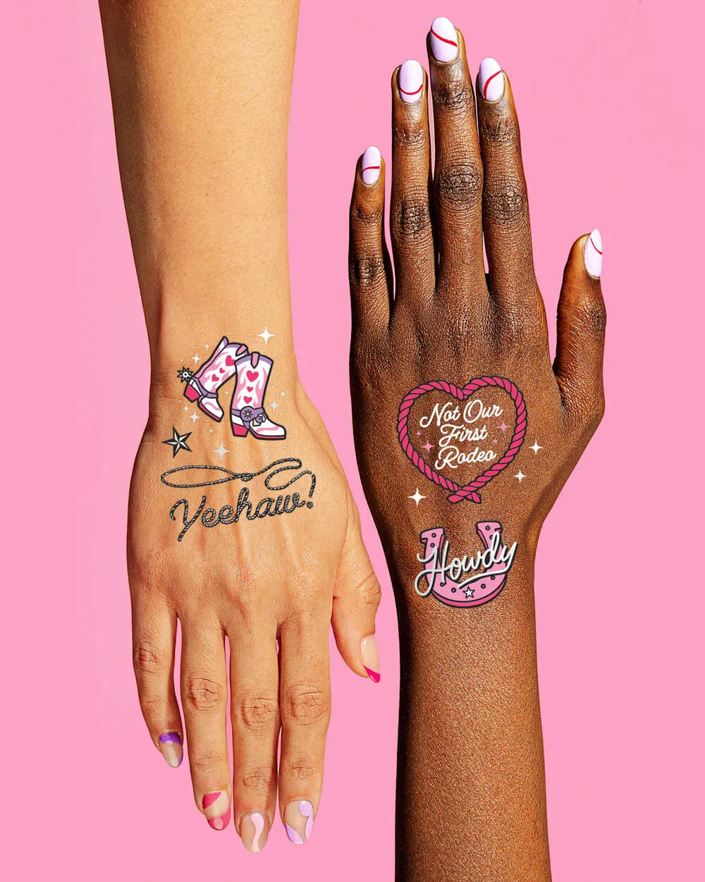 Hoedown Tats - 46 foil temporary tattoos xo, Fetti