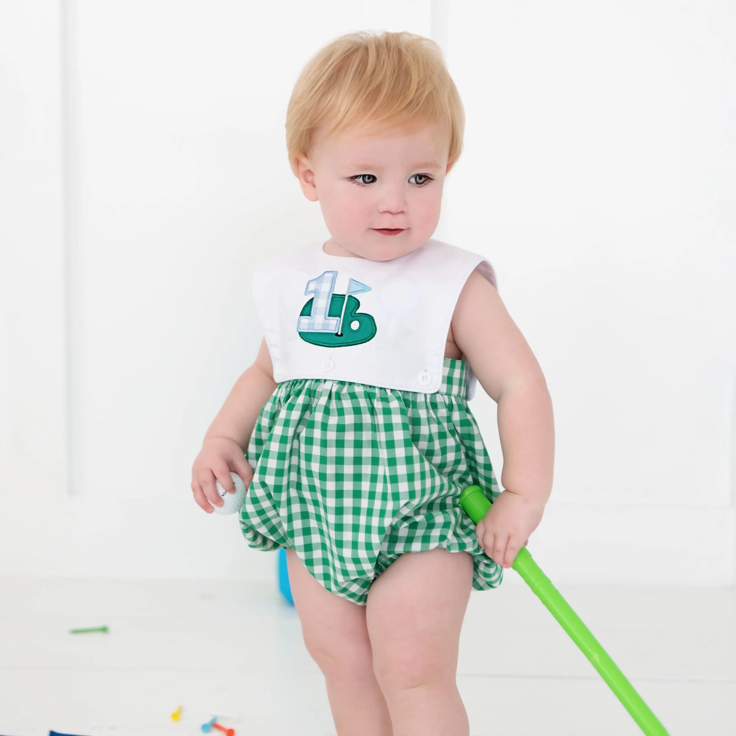 Hole-In-One First Birthday Boys Reversible Golf Bubble - Latchkey