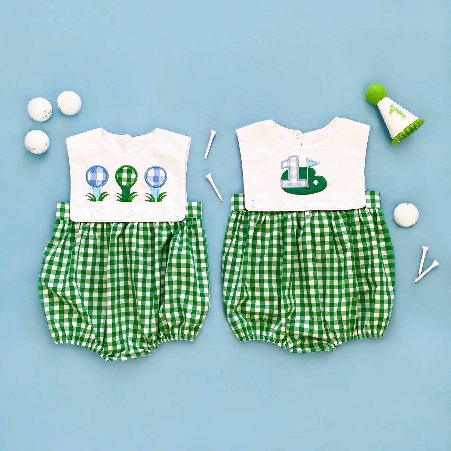 Hole-In-One First Birthday Boys Reversible Golf Bubble - Latchkey