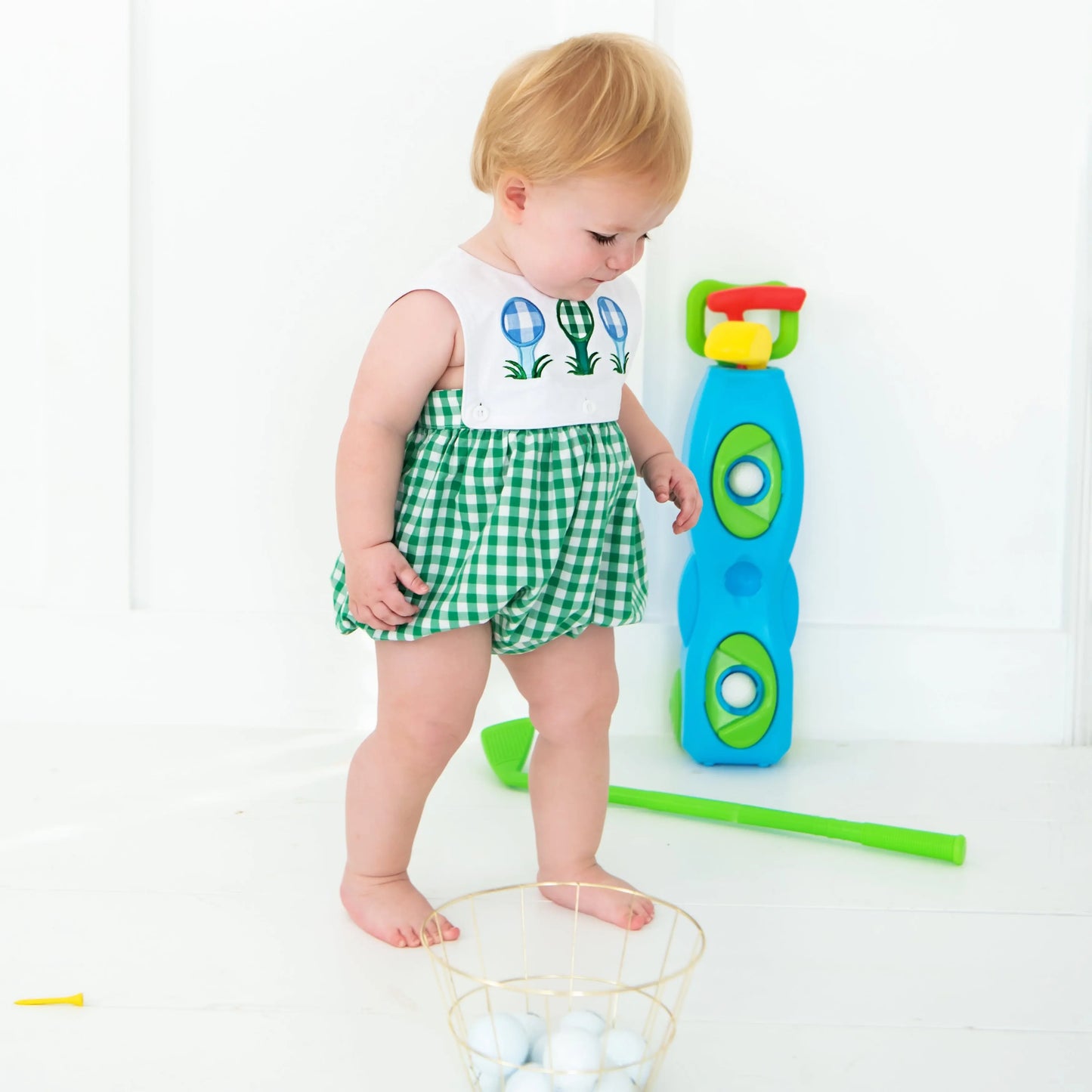 Hole-In-One First Birthday Boys Reversible Golf Bubble - Latchkey