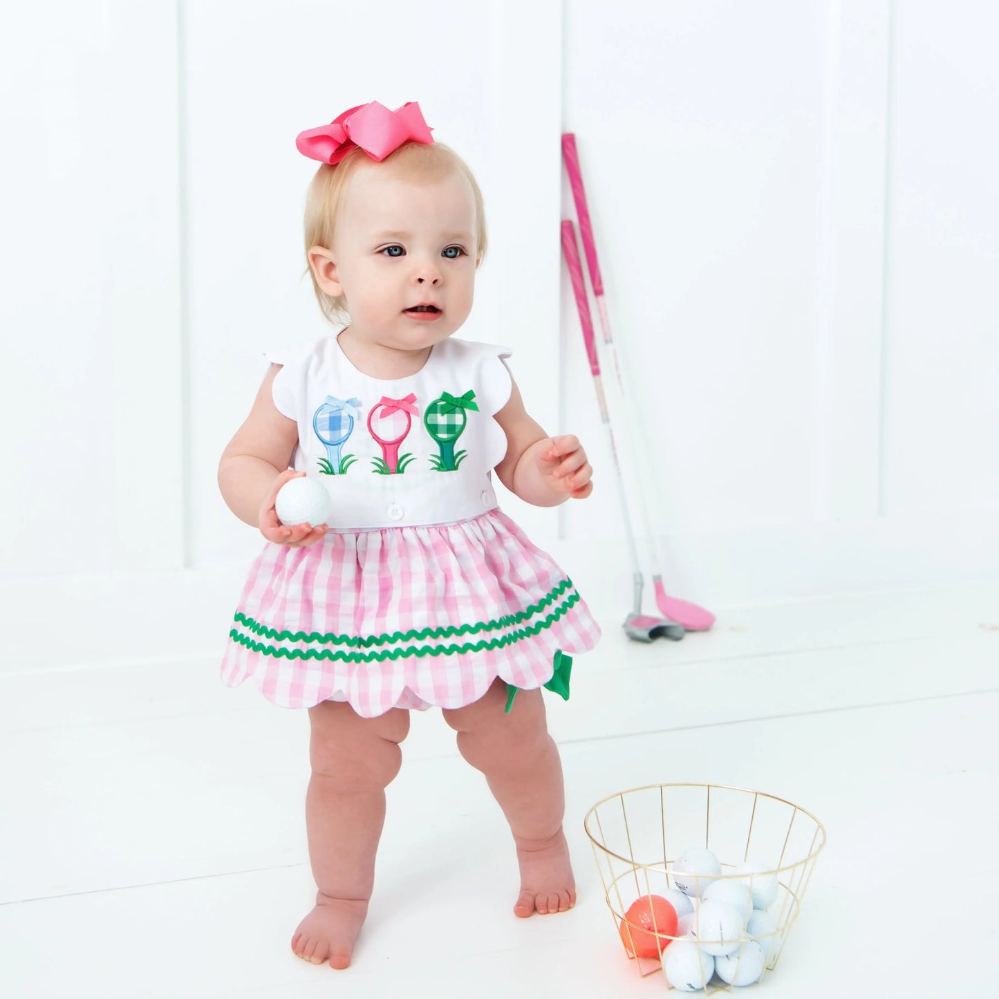 Hole-In-One First Birthday Girls Reversible Golf Bubble - Latchkey