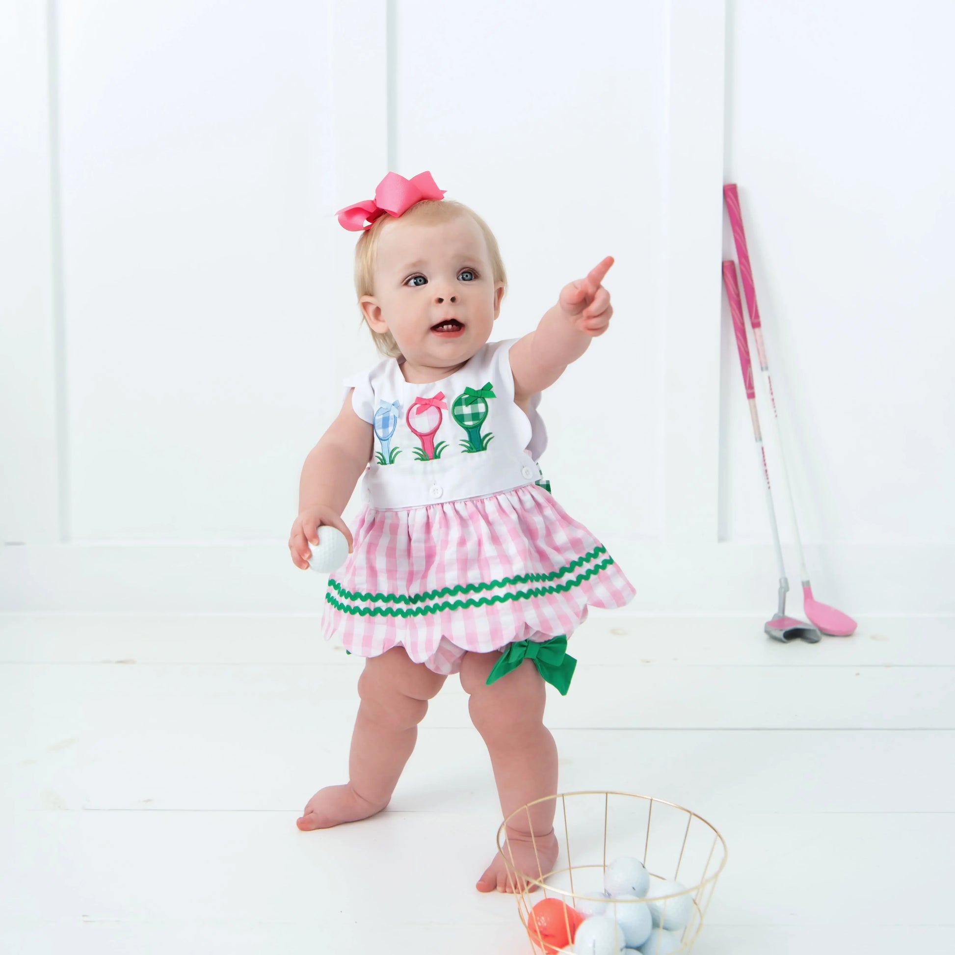 Hole-In-One First Birthday Girls Reversible Golf Bubble - Latchkey