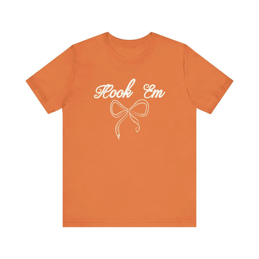 Hook Em Coquette Texas Unisex Jersey Tee Printify