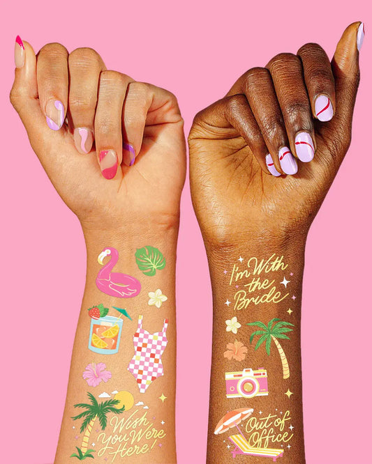 Hot Bride Tats - 50 foil temporary tattoos xo, Fetti