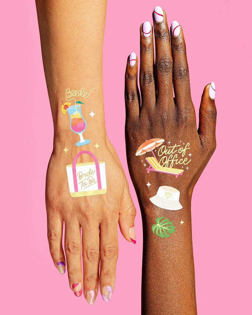 Hot Bride Tats - 50 foil temporary tattoos xo, Fetti