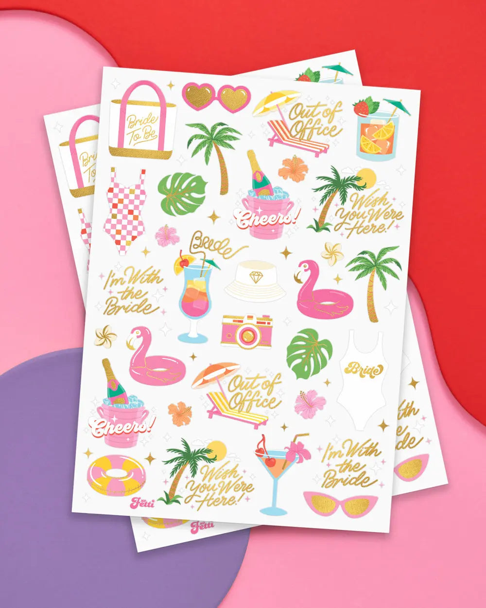 Hot Bride Tats - 50 foil temporary tattoos xo, Fetti