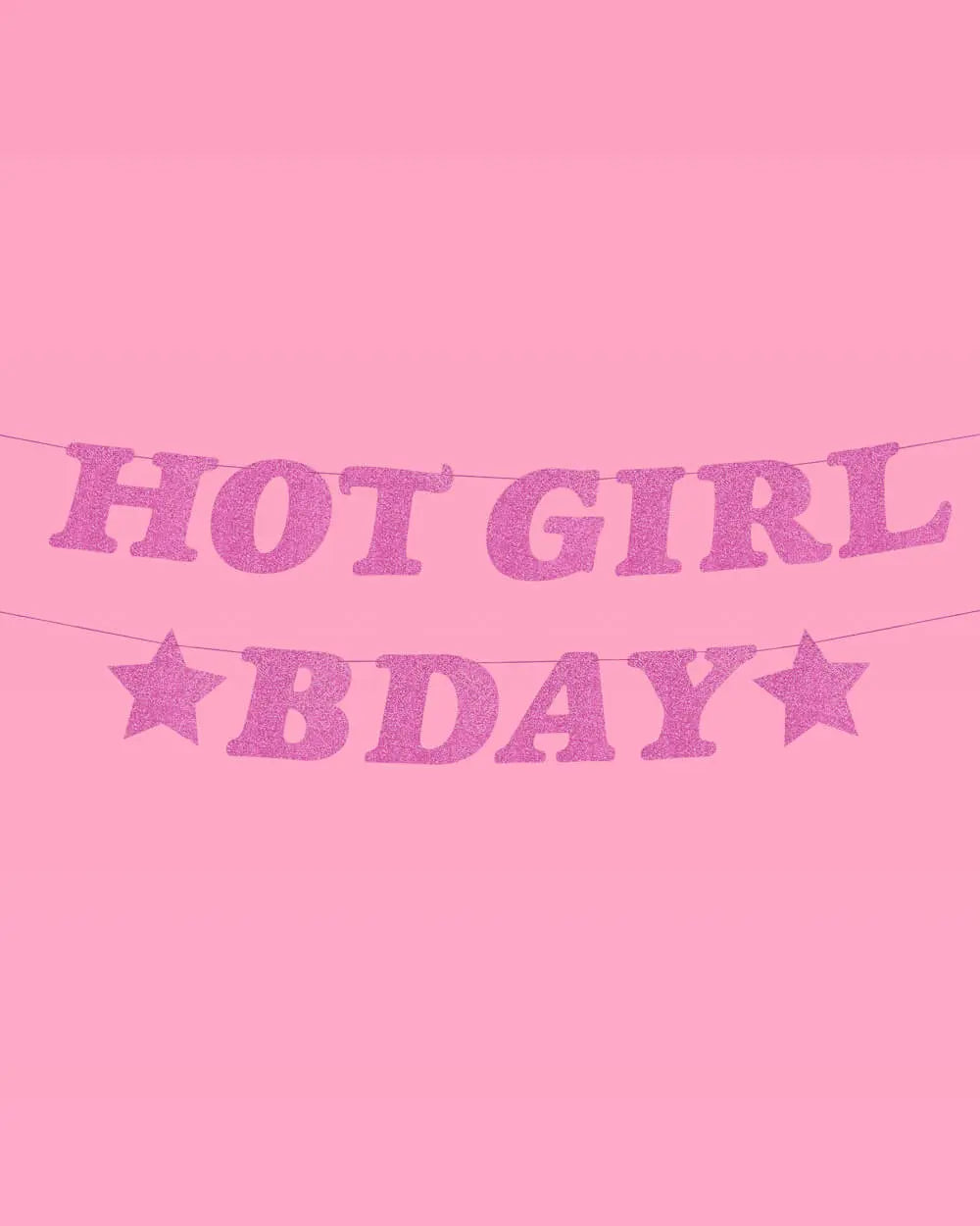Hot Girl Bday Banner - purple glitter banner xo, Fetti