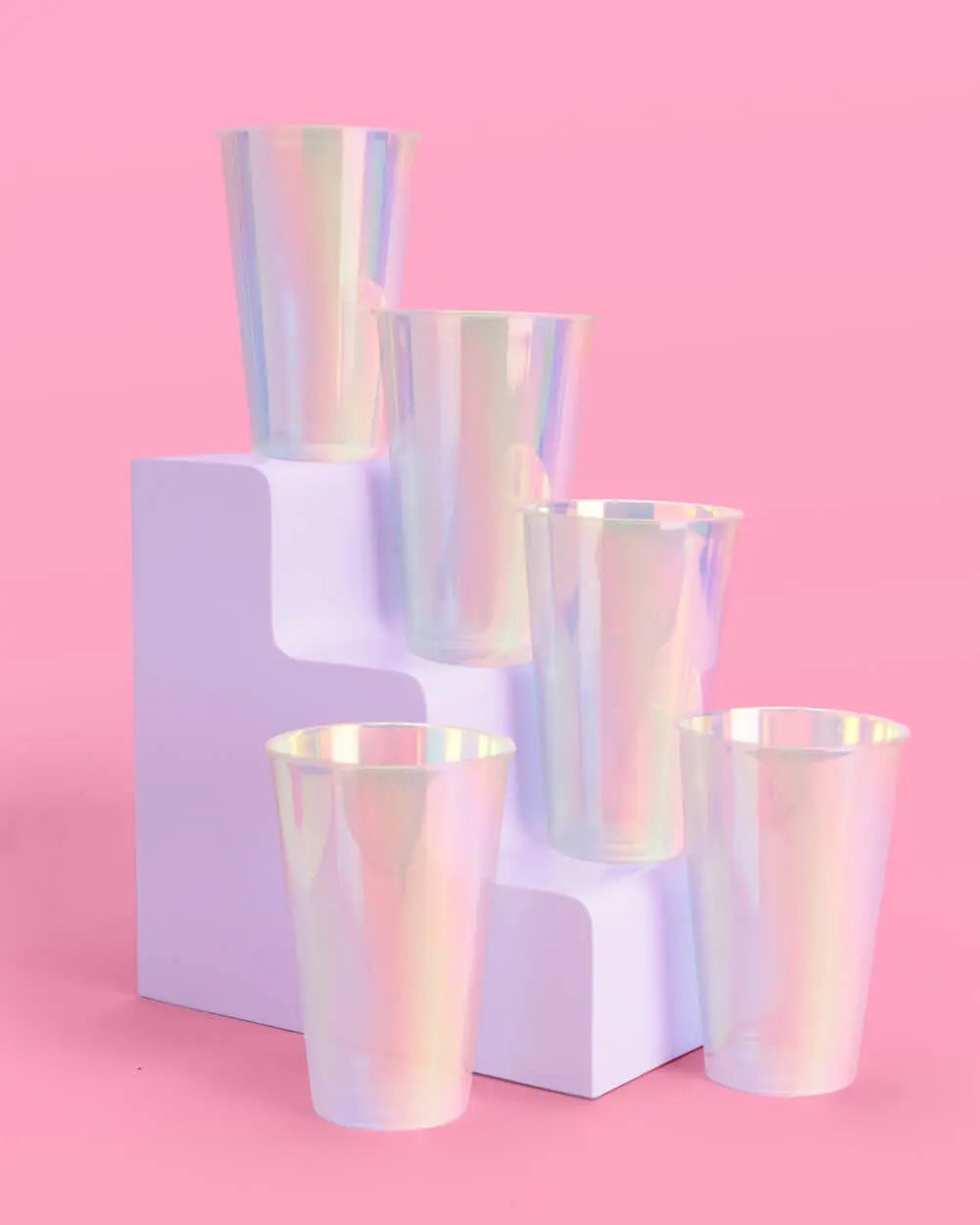 Iridescent Cups - 16 iridescent 16oz cups xo, Fetti