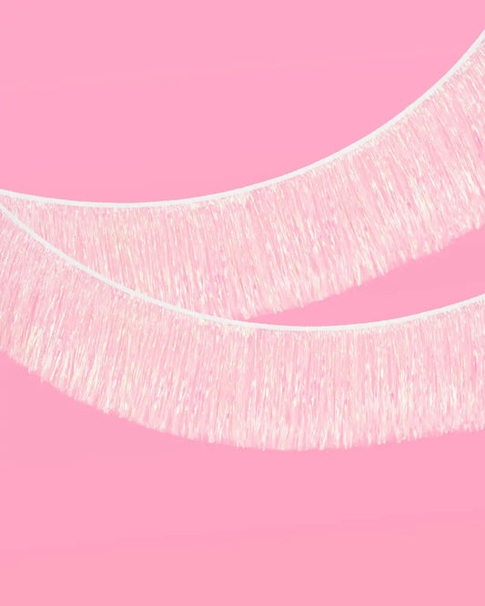 Iridescent Fringe - iridescent foil banner xo, Fetti