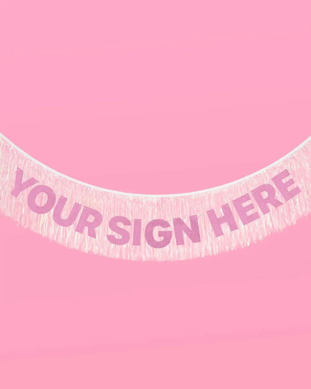 Iridescent Fringe - iridescent foil banner xo, Fetti