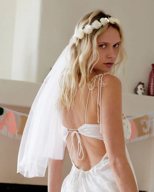 Iridescent Veil - flower crown veil xo, Fetti