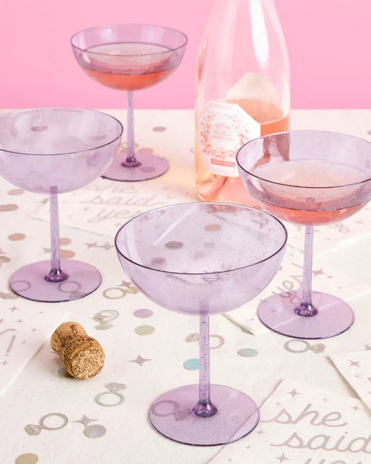It's Disco, Baby! Coupe Set - 4 plastic glasses xo, Fetti