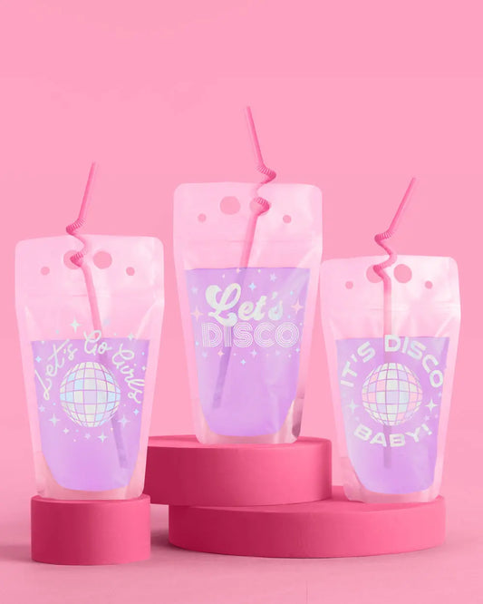 It's Disco, Baby! Sippers - 15 drink pouches xo, Fetti