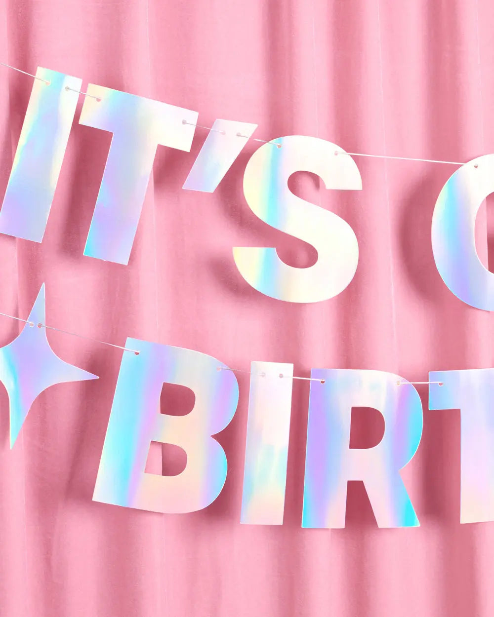 It's Giving Bday Banner - iridescent foil banner xo, Fetti