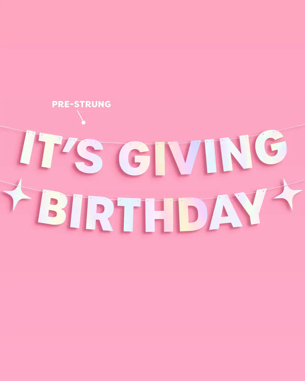 It's Giving Bday Banner - iridescent foil banner xo, Fetti