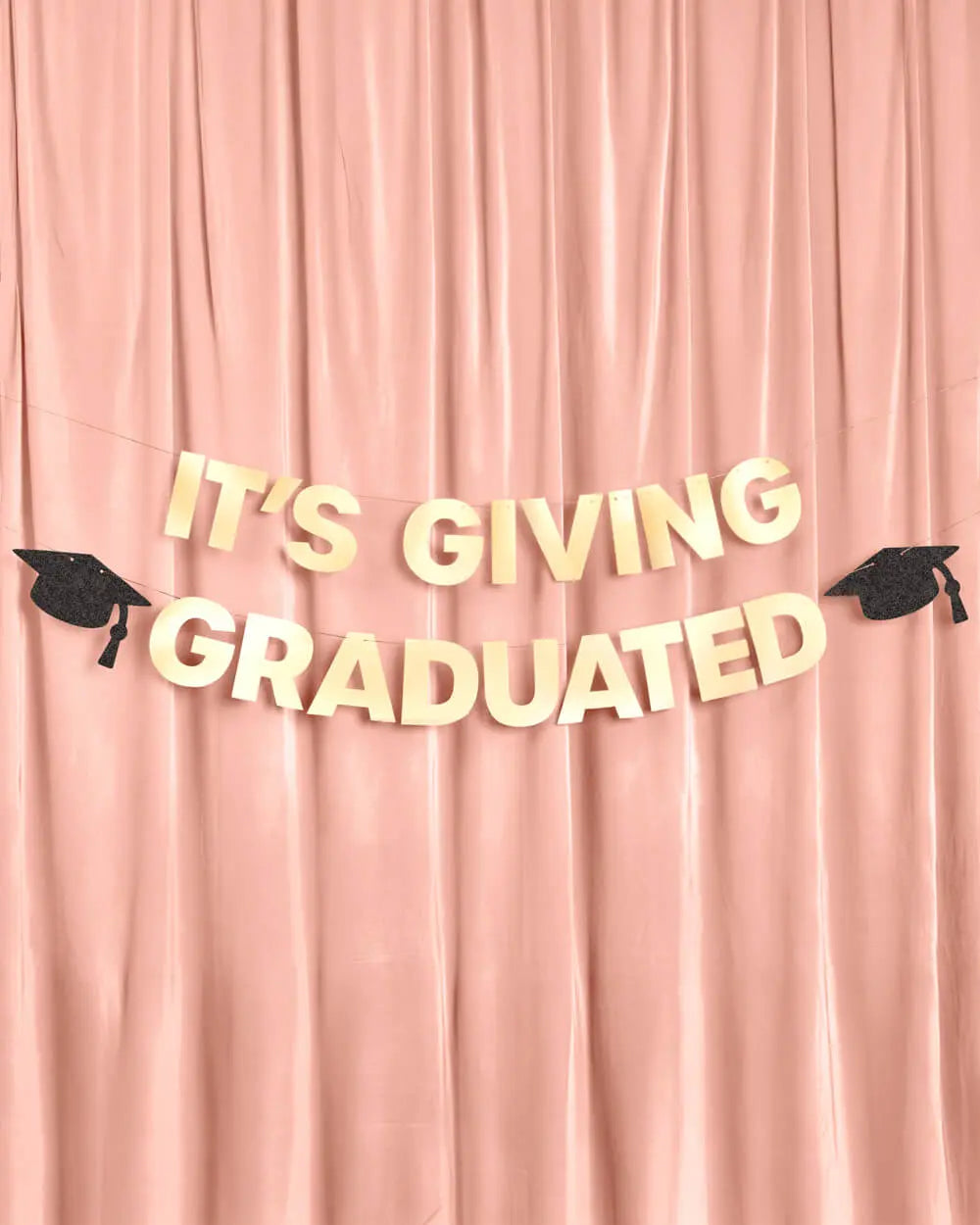 It's Giving Graduated Banner - gold foil banner xo, Fetti