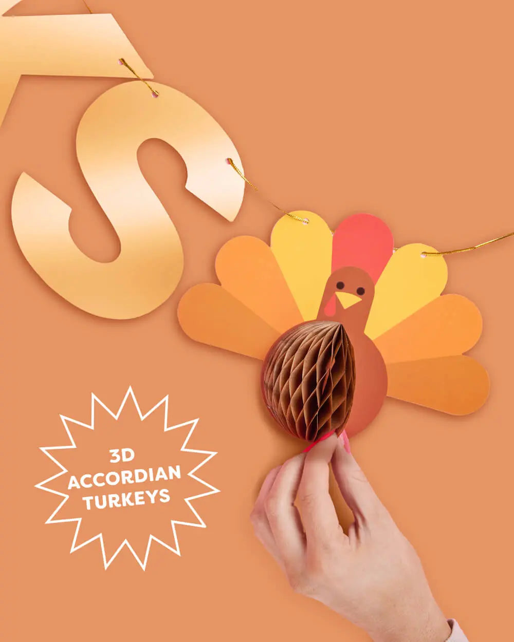 It's Giving Thanks Banner - 3D paper banner xo, Fetti