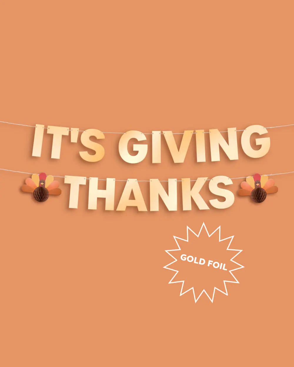 It's Giving Thanks Banner - 3D paper banner xo, Fetti