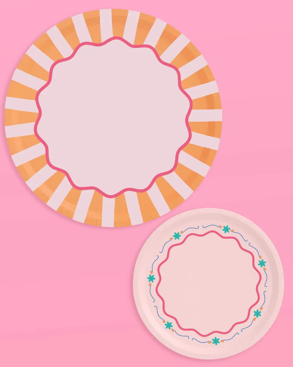 Italian Summer Plates - 32 matte paper plates xo, Fetti