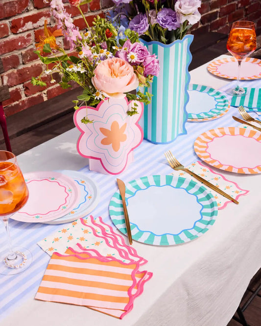 Italian Summer Trio - 32 plates, 24 napkins + 2 vases xo, Fetti